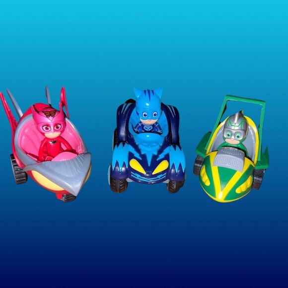 Lot #9 PJ Mask Figures & Cars Gekko, Owlette & Catboy - Picture 2 of 4